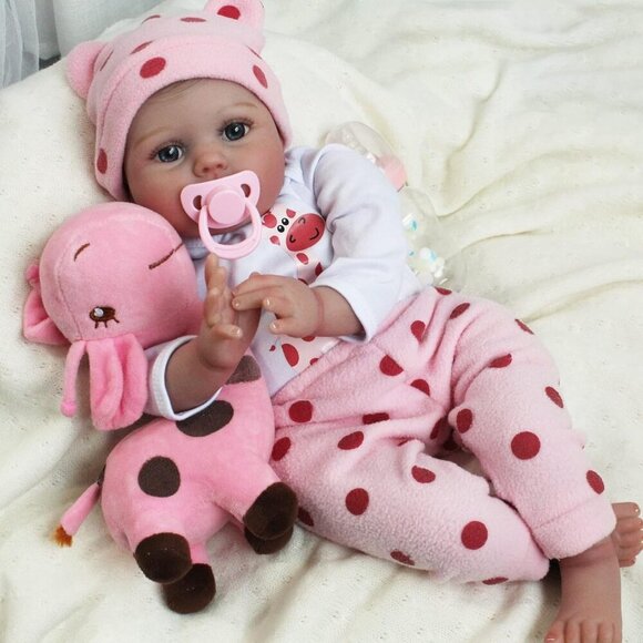 🆕 Brand New - 22-Inch Realistic Newborn Girl Soft Vinyl Reborn Baby Doll - Picture 1 of 6